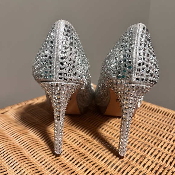 Lauren Lorraine Glittering Silver Heels - Picture 3 of 7